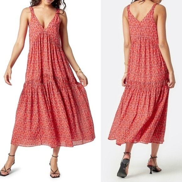 NWT Joie Bondi Sleeveless Tea Rose Cotton Flowy Maxi Dress Women’s Size Medium - Picture 1 of 16